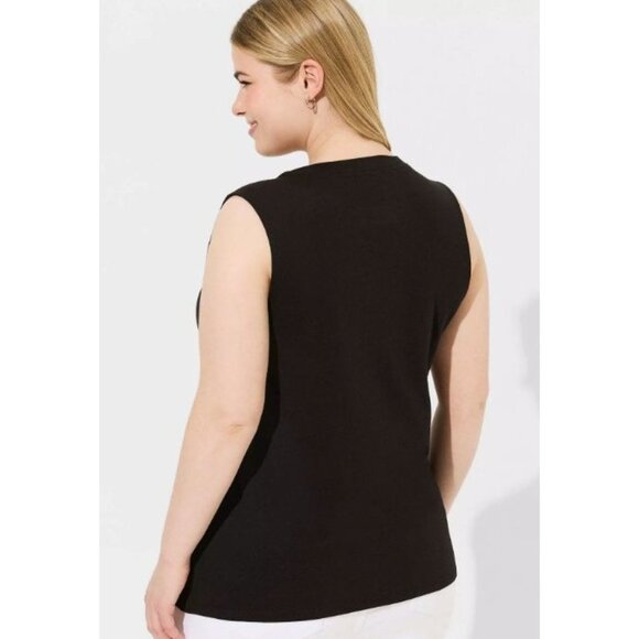 The Rolling Stones Women's Cropped Tank Top American Flag Logo Graphic Black 2X - Picture 3 of 10